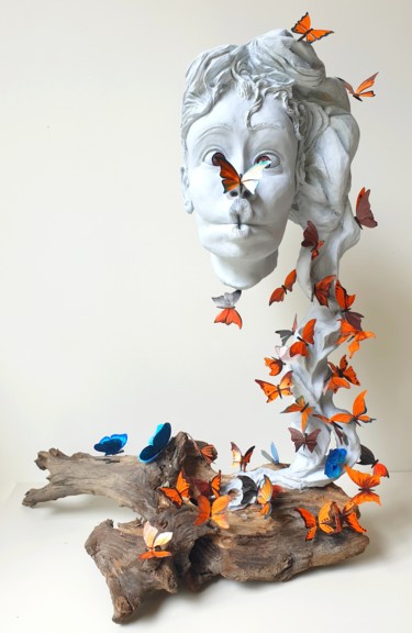 Sculpture intitulée "Whooo" par Thierry Godefroid, Œuvre d'art originale, Terre cuite