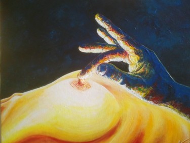Peinture intitulée "du bout des doigts" par Thierry Godefroid, Œuvre d'art originale, Huile