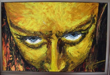 Painting titled "ange ou démon? I" by Thierry Godefroid, Original Artwork, Oil