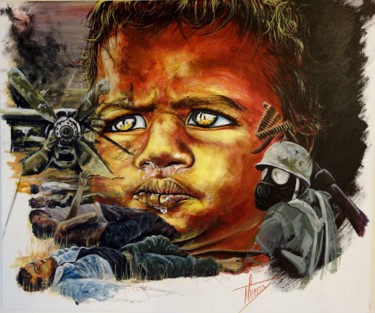 Peinture intitulée "guerre-et-vie.jpg" par Thierry Godefroid, Œuvre d'art originale, Acrylique