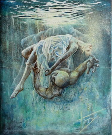 Malerei mit dem Titel "apesanteur" von Thierry Godefroid, Original-Kunstwerk, Acryl