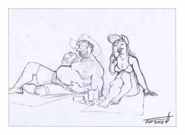 Arts numériques intitulée "couple-americain-pl…" par Thierry Goulard, Œuvre d'art originale