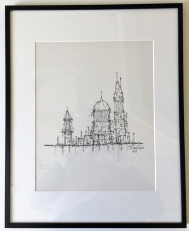 Drawing titled "Tour" by Thierry Guilbert, Original Artwork