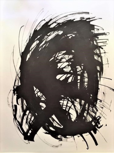 Drawing titled "D030" by Thierry Guilbert, Original Artwork, Acrylic Mounted on Metal