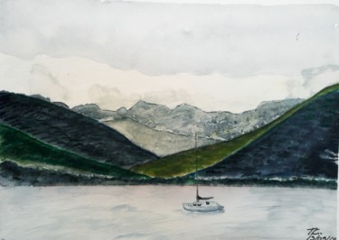 Pittura intitolato "Monte Roso" da John Des Îles, Opera d'arte originale, Acquarello
