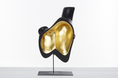 Sculpture titled "GOLD&HURT 2" by Thierry Ledé, Original Artwork, Wood