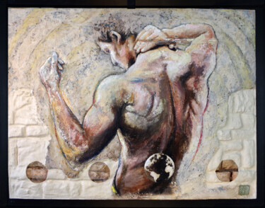 Painting titled "The awakening of He…" by Thierry Legrand (ziiart), Original Artwork, Acrylic Mounted on Wood Panel
