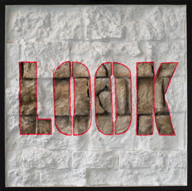 Sculpture titled "LOOK" by Thierry Legrand (ziiart), Original Artwork, Resin Mounted on Wood Panel