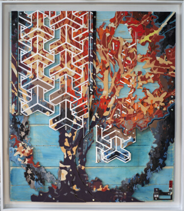 "L'arbre a géométrie…" başlıklı Heykel Thierry Legrand (ziiart) tarafından, Orijinal sanat, Akrilik Ahşap panel üzerine mont…