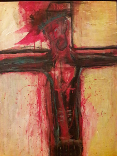Peinture intitulée "Crucifixion" par Thierry Marcel Blatt, Œuvre d'art originale, Acrylique