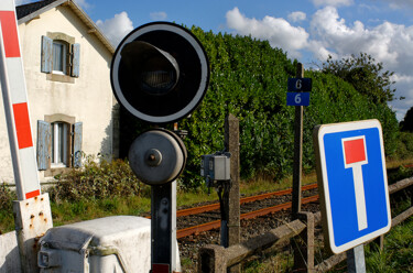 Fotografia intitolato "Ligne de chemin de…" da Thierry Martin, Opera d'arte originale, Fotografia digitale