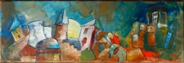 Painting titled "cheval liberte 4" by Thierry Merget, Original Artwork, Acrylic Mounted on Wood Stretcher frame