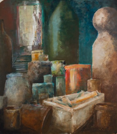 Painting titled "L'atelier 2." by Thierry Merget, Original Artwork, Acrylic