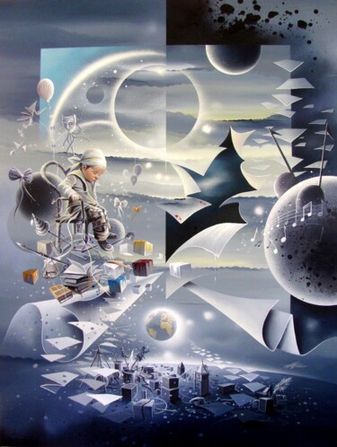 Peinture intitulée ""ZELIE WORLD 1"" par Thierry Mordant, Œuvre d'art originale, Acrylique