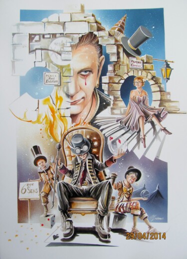 Картина под названием "illustration person…" - Thierry Mordant, Подлинное произведение искусства, Акрил