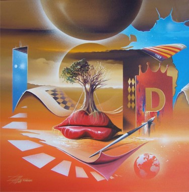 Картина под названием "Dali Home Age" - Thierry Mordant, Подлинное произведение искусства, Акрил Установлен на Деревянная ра…
