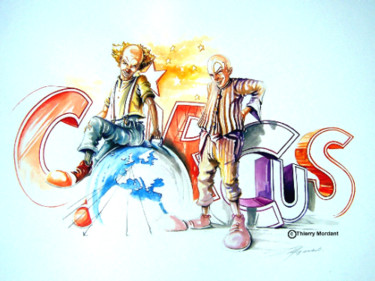 Dessin intitulée "Circus Colors" par Thierry Mordant, Œuvre d'art originale, Aquarelle