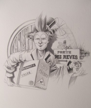 Drawing titled "Portes des rêves" by Thierry Mordant, Original Artwork, Pencil