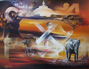 Painting titled ""Safe Save"" by Thierry Mordant, Original Artwork, Acrylic Mounted on Wood Stretcher frame