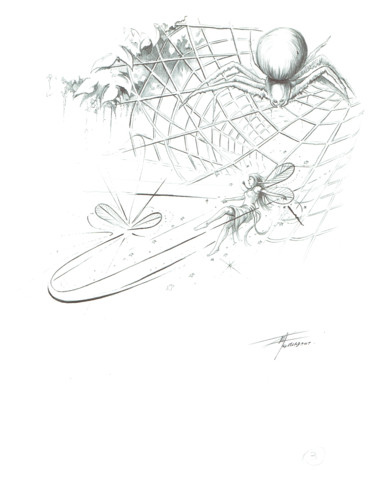 Disegno intitolato "Illustration publié…" da Thierry Mordant, Opera d'arte originale, Biro