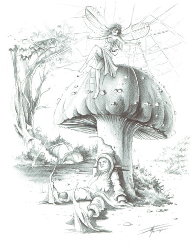 Disegno intitolato "Illustration Publié…" da Thierry Mordant, Opera d'arte originale, Biro