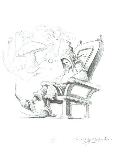 Drawing titled "Croquis préparatoir…" by Thierry Mordant, Original Artwork, Ballpoint pen