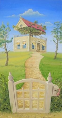 Painting titled "Ma maison fait jase…" by Thierry Nappée, Original Artwork