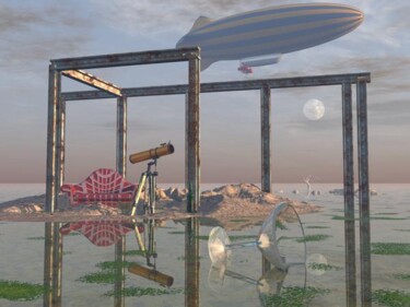 Digital Arts με τίτλο "Paysage astronomiaq…" από Thierry Nappée, Αυθεντικά έργα τέχνης, 3D Μοντελοποίηση
