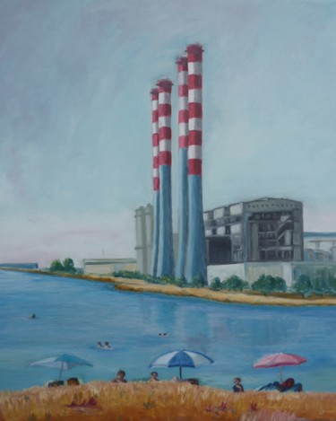 Painting titled "Industrie 13" by Thyus, Original Artwork, Oil