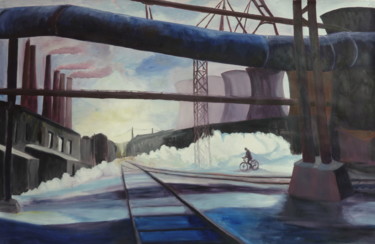 Painting titled "industrie-10.jpg" by Thyus, Original Artwork, Oil