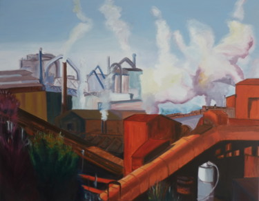 Painting titled "Industry Red2.jpg" by Thyus, Original Artwork, Oil