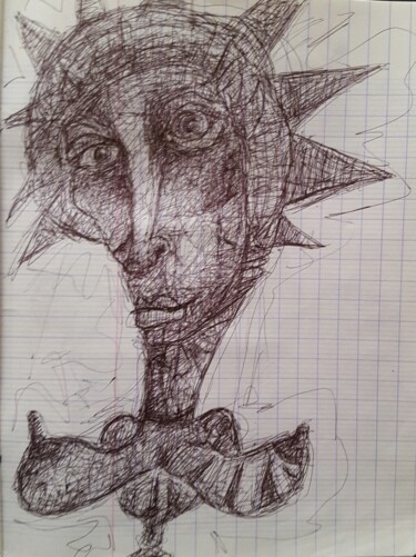 Zeichnungen mit dem Titel "Statue of Liberté" von Thierry Pujalte, Original-Kunstwerk, Kugelschreiber