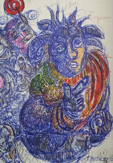 Drawing titled ""sans titre 2"" by Thierry Pujalte, Original Artwork, Ballpoint pen