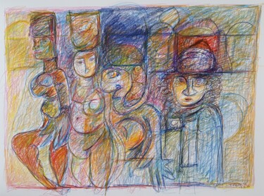 Dibujo titulada ""Les Porteuses d'ea…" por Thierry Pujalte, Obra de arte original, Lápiz