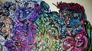 Drawing titled "" Deux Femmes "" by Thierry Pujalte, Original Artwork, Ink