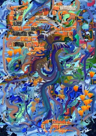 Arts numériques intitulée "" Réplique de Bleu"" par Thierry Pujalte, Œuvre d'art originale, Travail numérique 2D