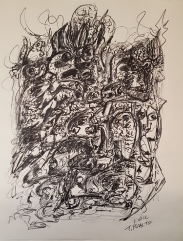 Drawing titled "sans titre 6" by Thierry Pujalte, Original Artwork, Marker