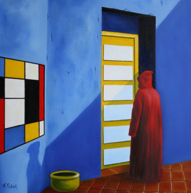 Peinture intitulée "La porte jaune" par Thierry Robert, Œuvre d'art originale, Huile