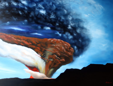 Peinture intitulée "Volcanisme" par Thierry Robert, Œuvre d'art originale, Huile