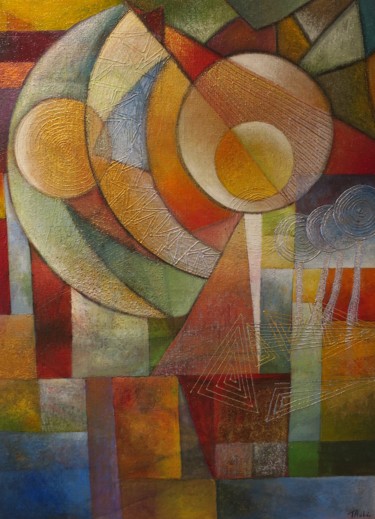 Painting titled "mouvements circulai…" by Thierry Robin, Original Artwork