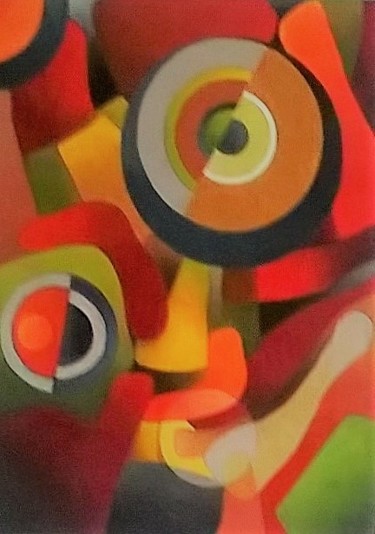 Painting titled "formes circulaires 3" by Thierry Robin, Original Artwork