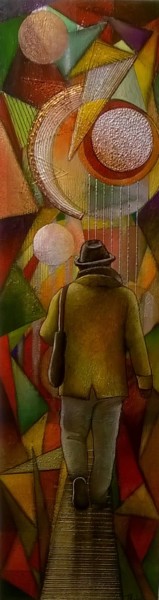 Painting titled "vers l'inconnu" by Thierry Robin, Original Artwork