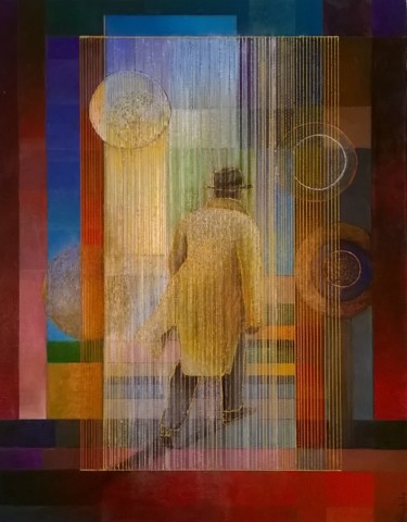 Painting titled "Enfermé dehors" by Thierry Robin, Original Artwork
