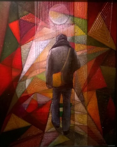 Peinture intitulée "continuer son chemin" par Thierry Robin, Œuvre d'art originale, Gouache