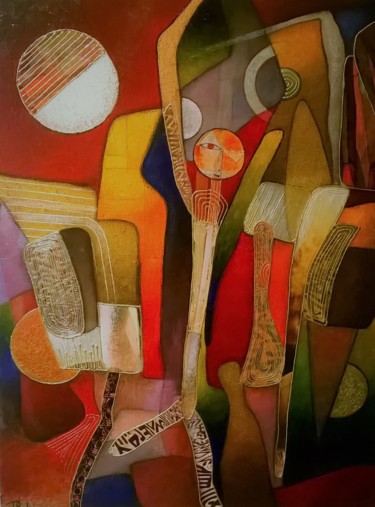 Painting titled "Danse" by Thierry Robin, Original Artwork, Gouache
