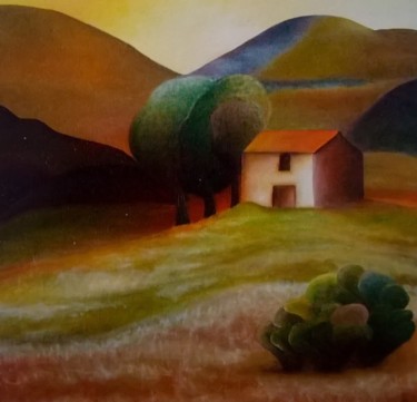 Painting titled "impression irlandai…" by Thierry Robin, Original Artwork, Gouache