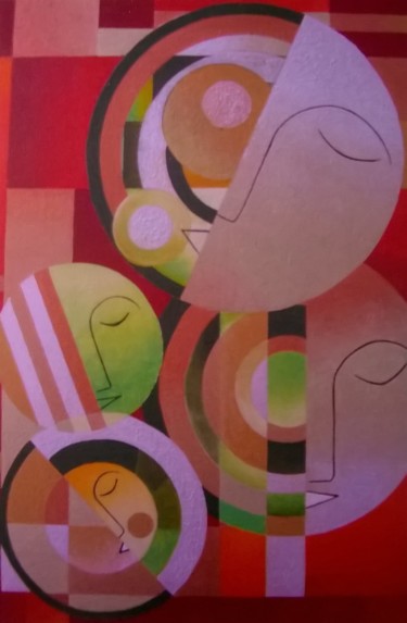 Pintura intitulada "Sommeil" por Thierry Robin, Obras de arte originais, Guache