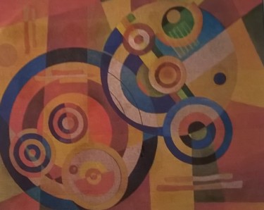 Painting titled "Formes circulaires" by Thierry Robin, Original Artwork, Gouache