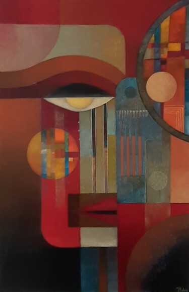 Peinture intitulée "L'oeil désabusé" par Thierry Robin, Œuvre d'art originale, Gouache Monté sur Châssis en bois