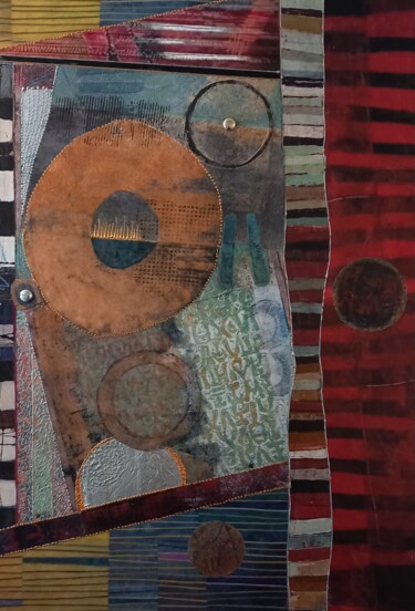 Collages intitulée "Formes et couleurs…" par Thierry Robin, Œuvre d'art originale, Collages Monté sur Panneau de bois